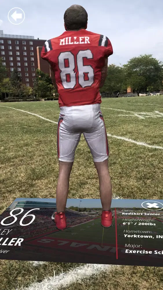 Tangkapan skrin Cardinal AR - Ball State