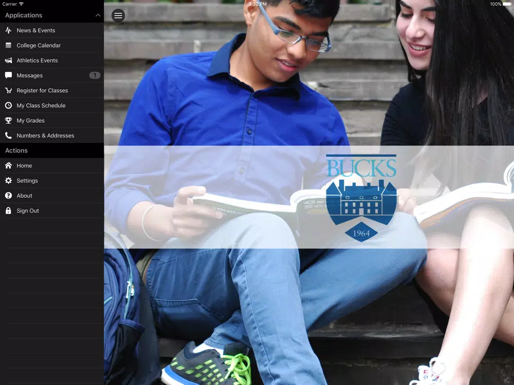 Tangkapan layar Bucks County Community College iPad 