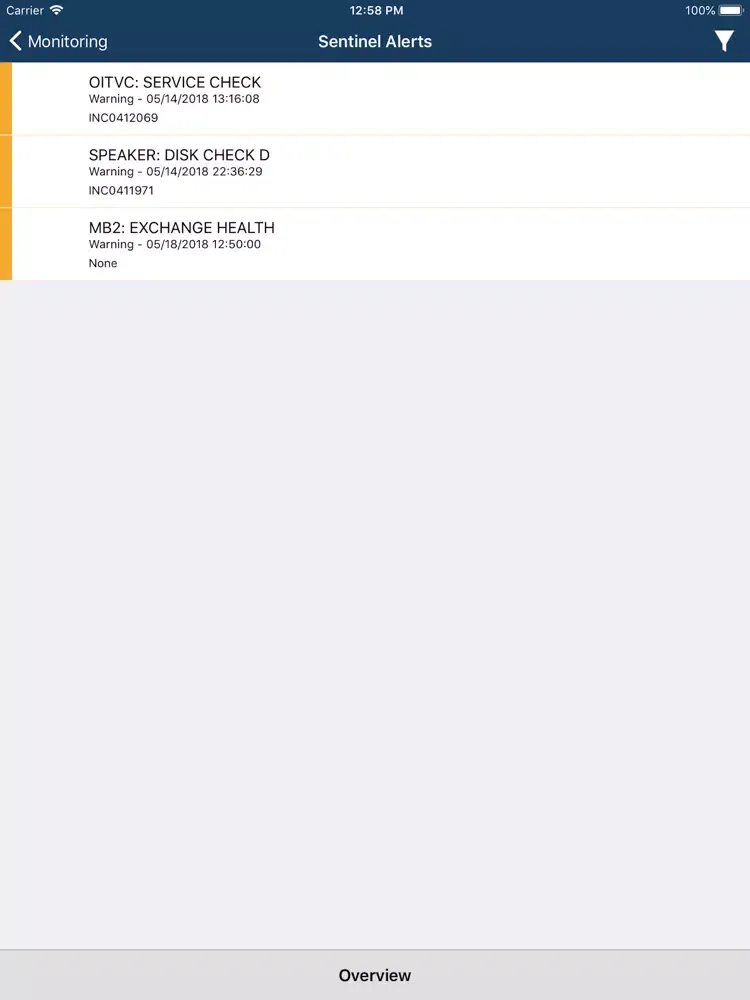 Ảnh chụp màn hình của BYU Monitoring iPad 