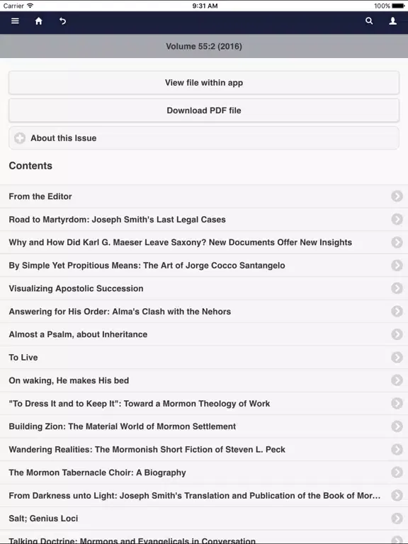 BYU Studies iPad  স্ক্রিনশট