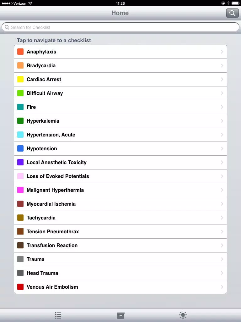 تصاویر Pediatric Critical Events Checklist iPad 