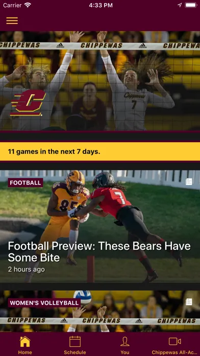 Ảnh chụp màn hình của CMU Athletics