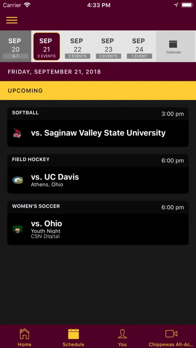Ảnh chụp màn hình của CMU Athletics