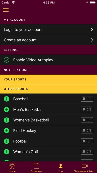 Ảnh chụp màn hình của CMU Athletics
