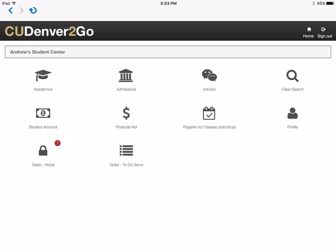 CUDenver2Go iPad  스크린샷