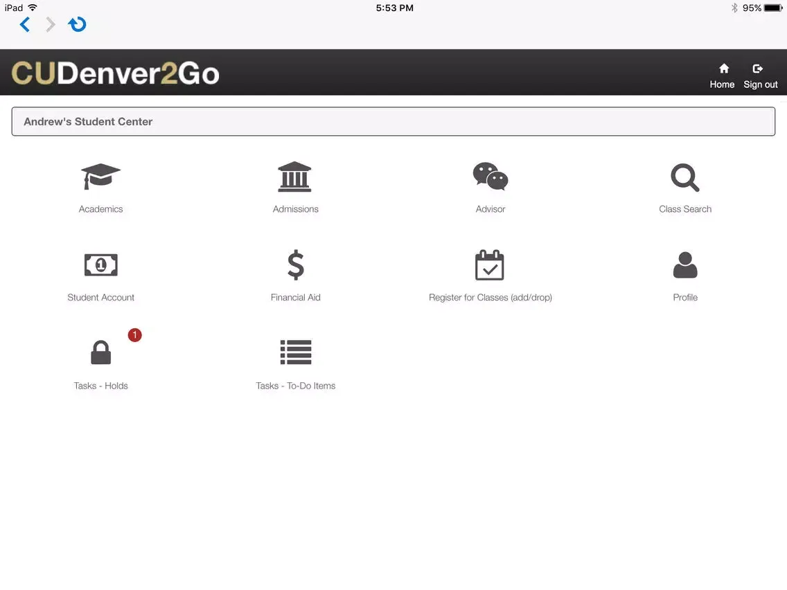 CUDenver2Go iPad  스크린샷