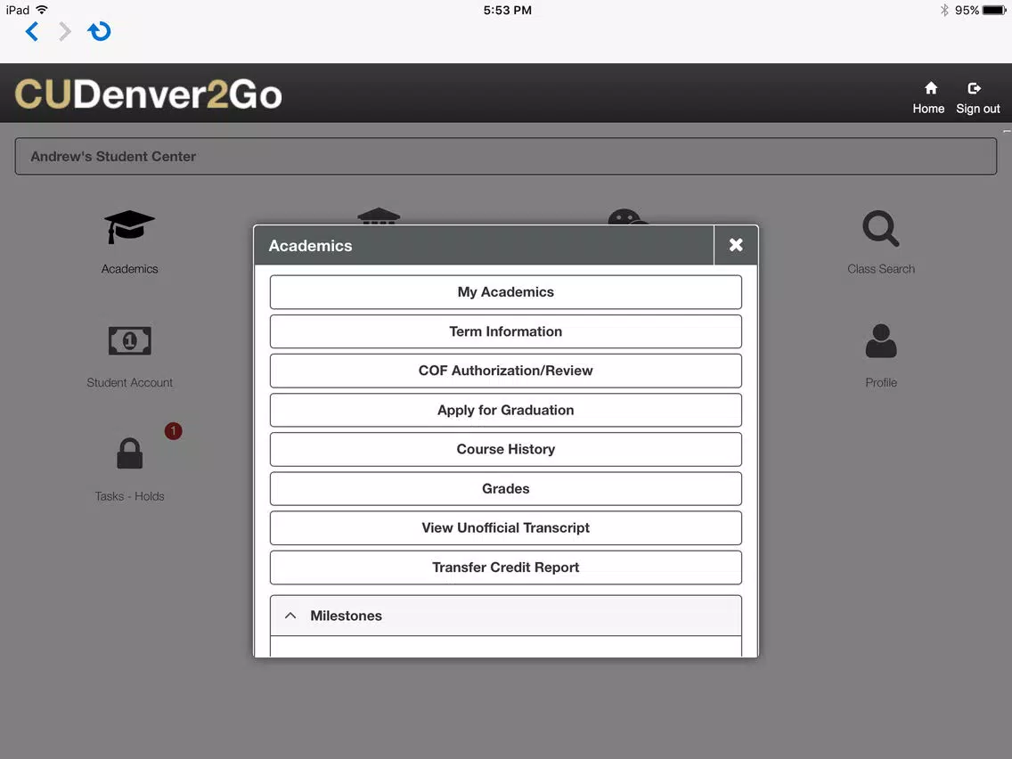 CUDenver2Go iPad  스크린샷
