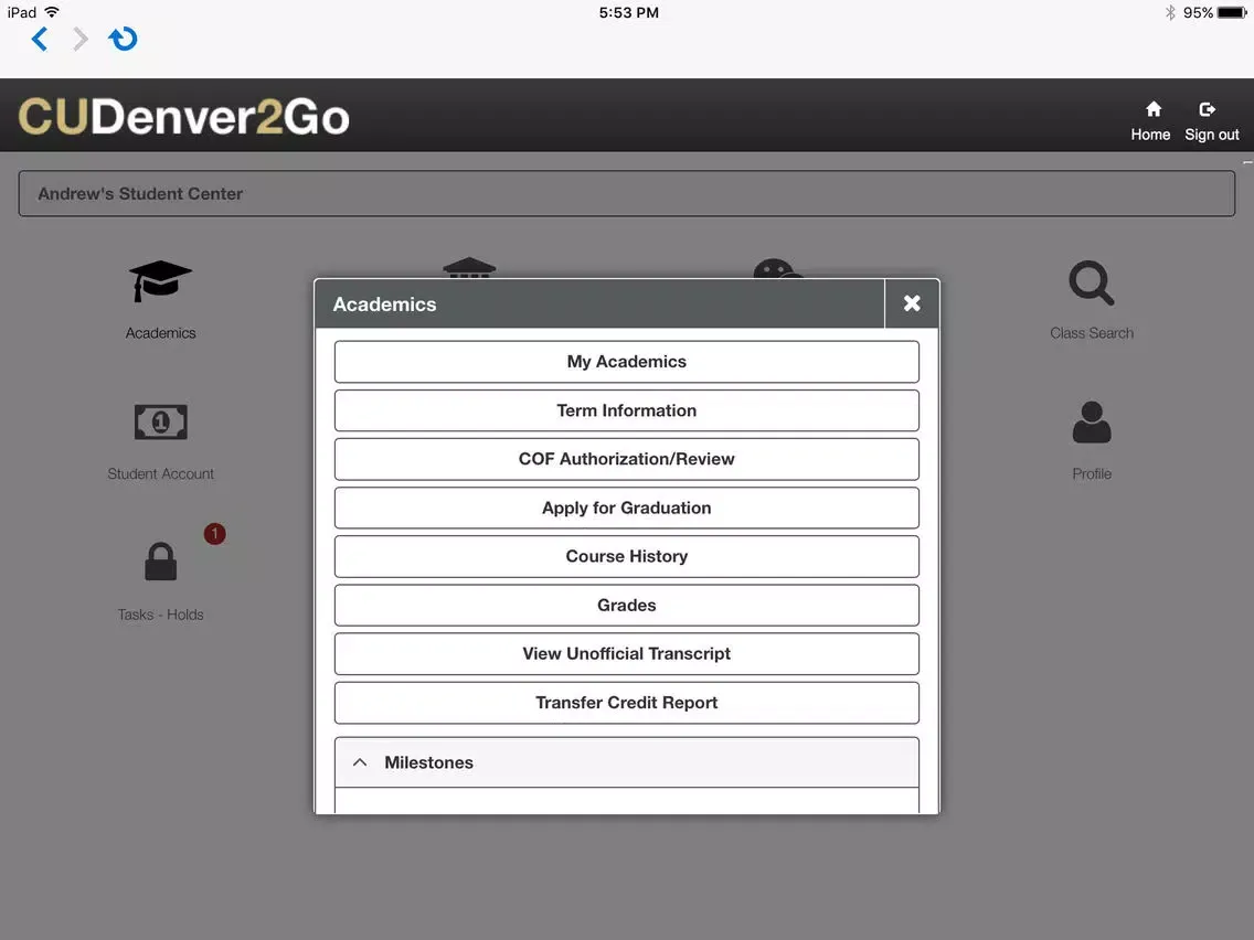 CUDenver2Go iPad  스크린샷