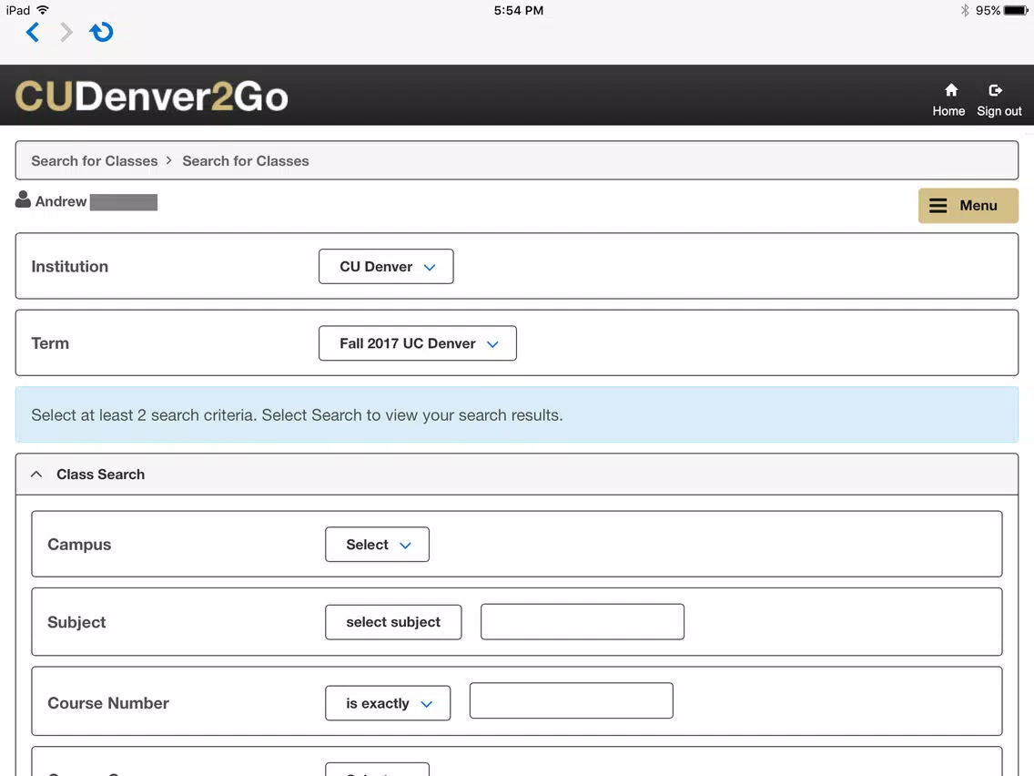 CUDenver2Go iPad  스크린샷