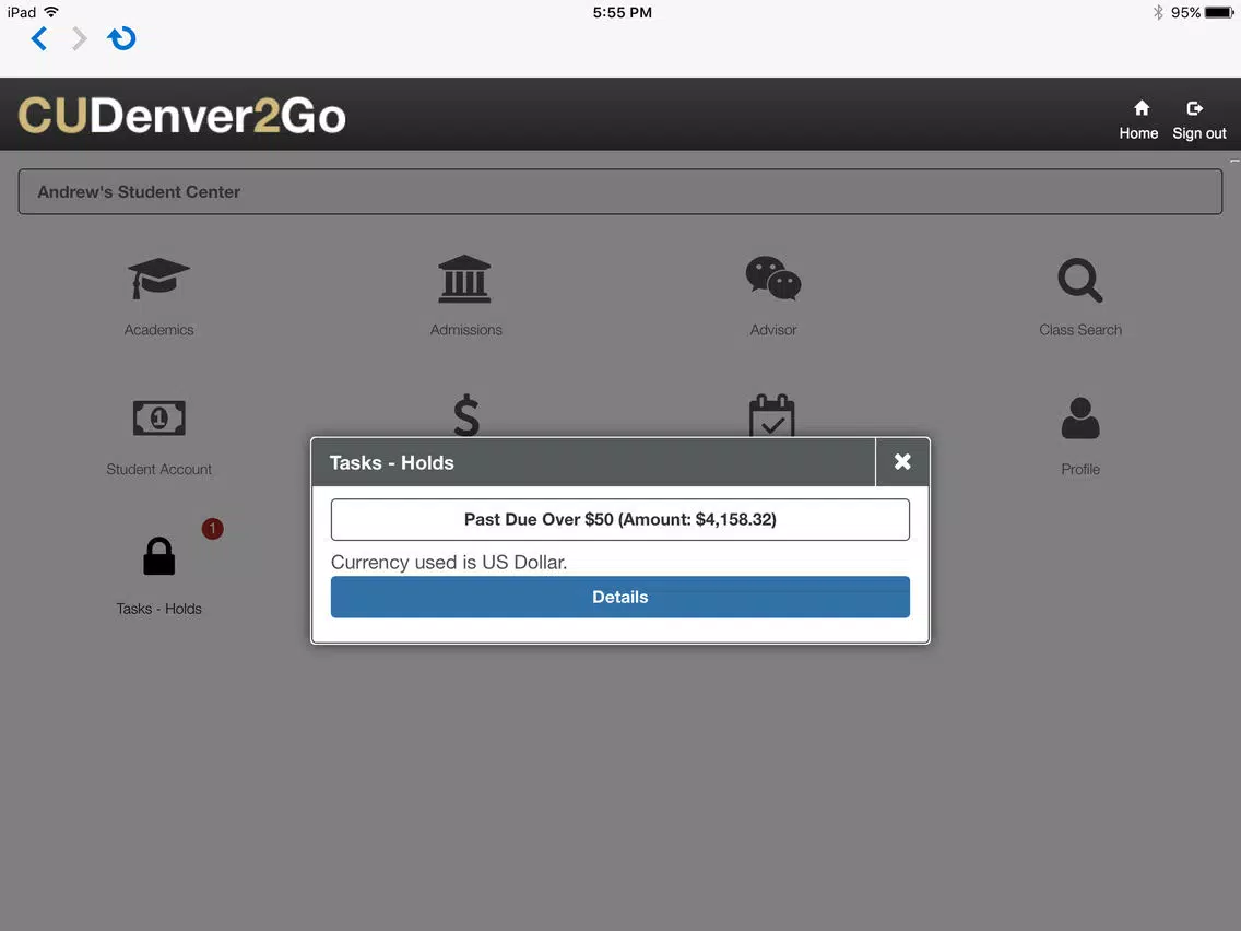 CUDenver2Go iPad  스크린샷