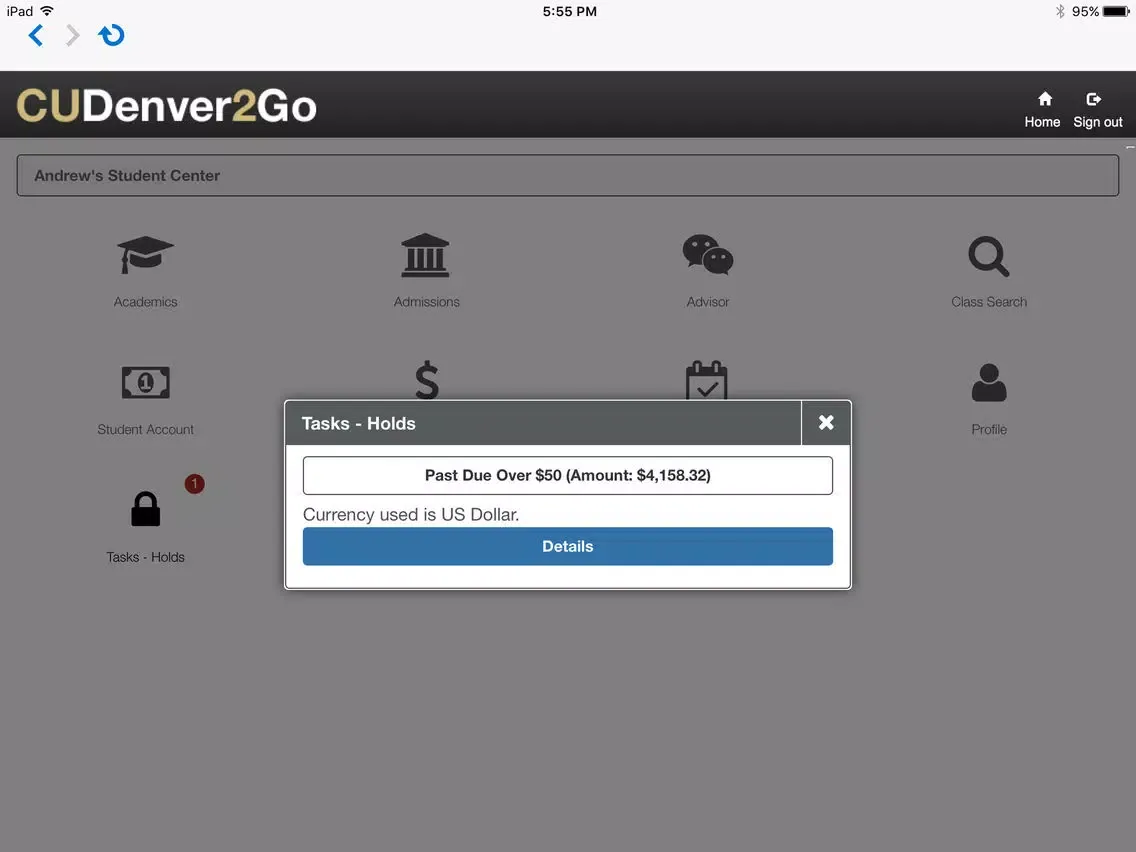 CUDenver2Go iPad  스크린샷