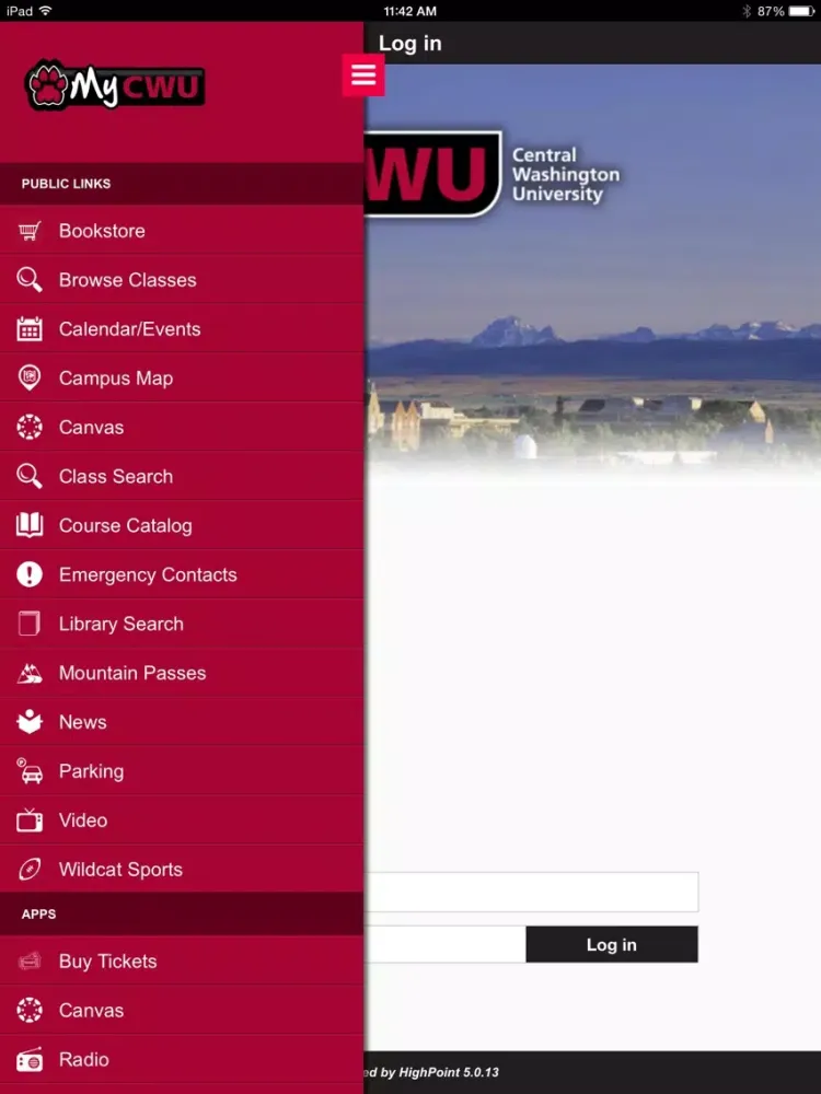 CWU Mobile iPad  스크린샷