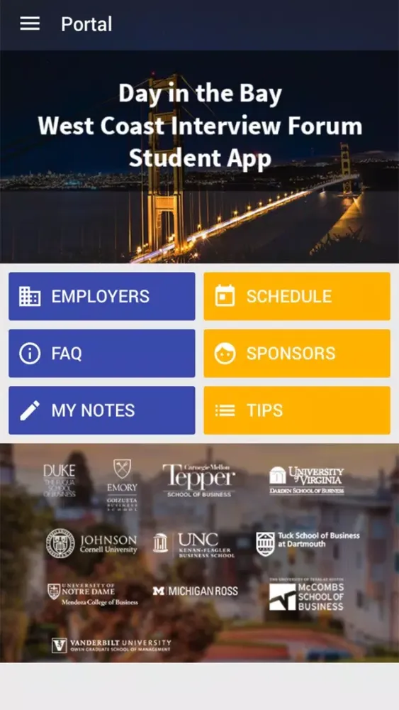 Tangkapan layar Day in the Bay Student App
