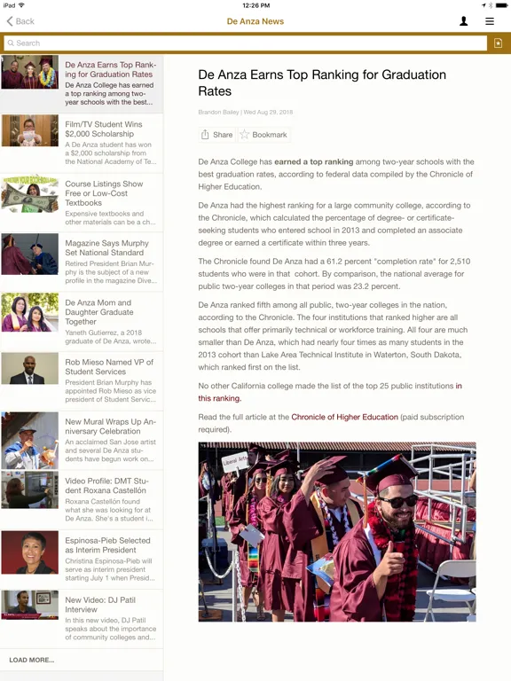 De Anza College iPad  स्क्रीनशॉट