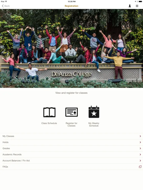De Anza College iPad  स्क्रीनशॉट
