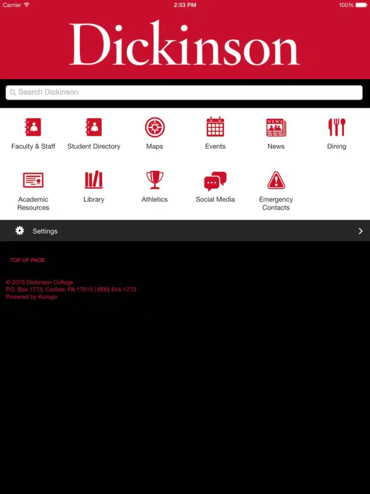 Dickinson Mobile iPad  स्क्रीनशॉट