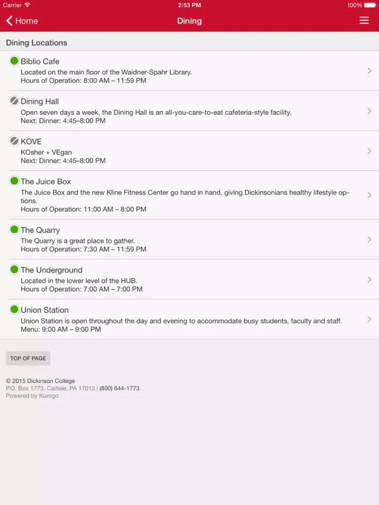 Dickinson Mobile iPad  स्क्रीनशॉट