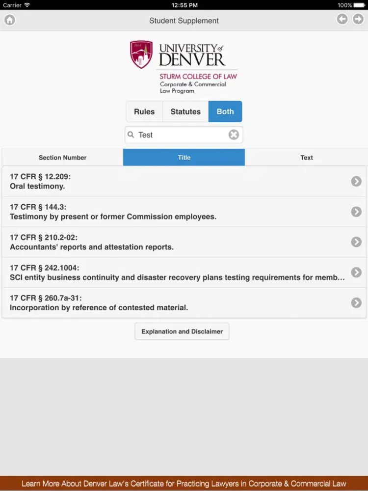Скриншоты Student Supplement: Federal Securities Laws iPad 