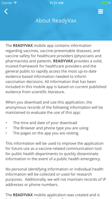 ReadyVax Screenshots
