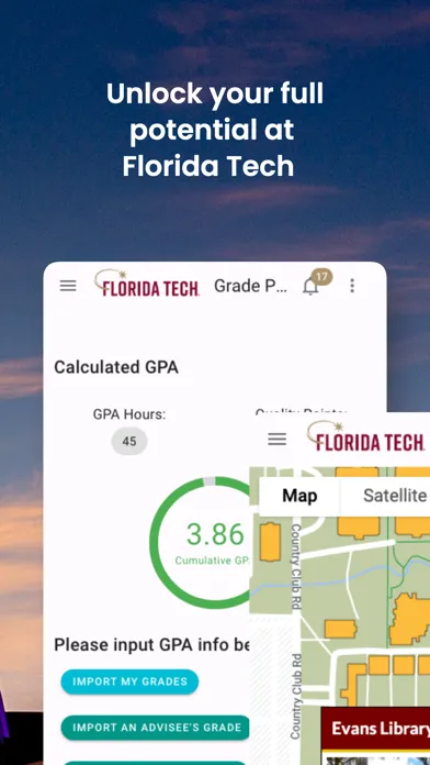 Capturas de tela do Florida Tech Hub