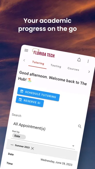 Capturas de tela do Florida Tech Hub