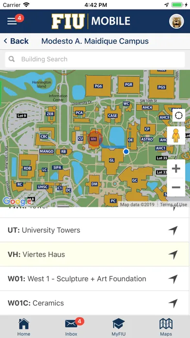 Ảnh chụp màn hình của FIU Mobile