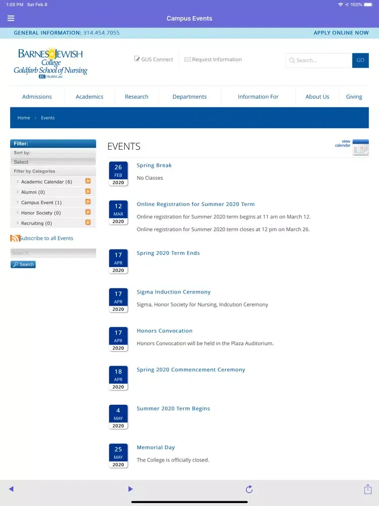 Goldfarb School of Nursing iPad  Screenshots