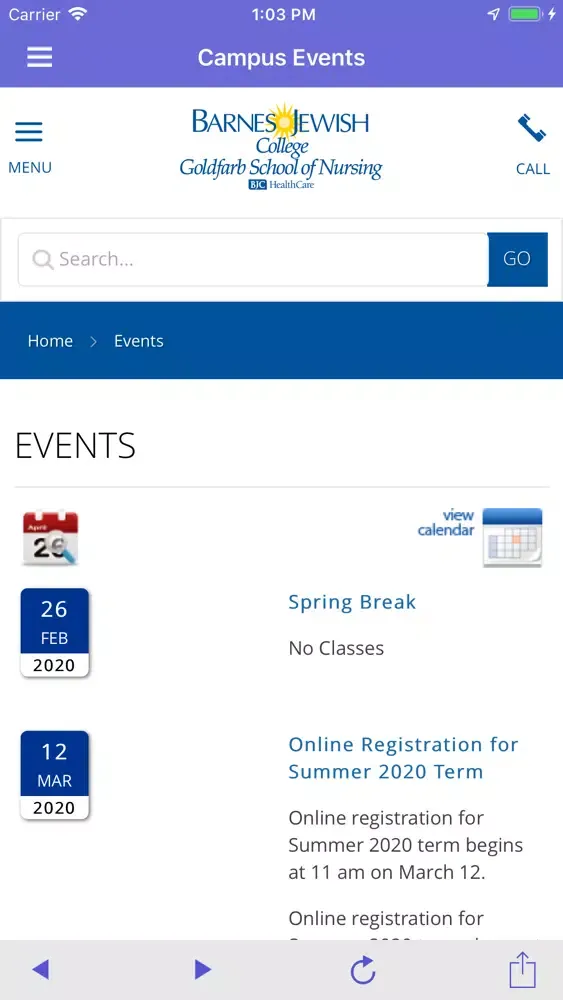 Goldfarb School of Nursing Screenshots