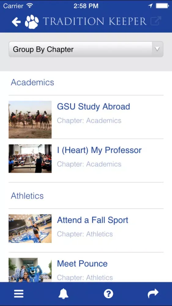Capturas de tela do GSU Tradition Keeper