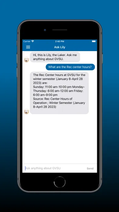 Ảnh chụp màn hình của GVSU Laker Mobile