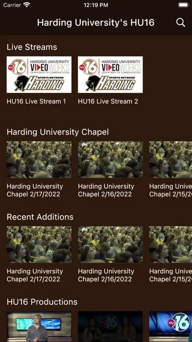 Harding University's HU16 سکرین شاٹس