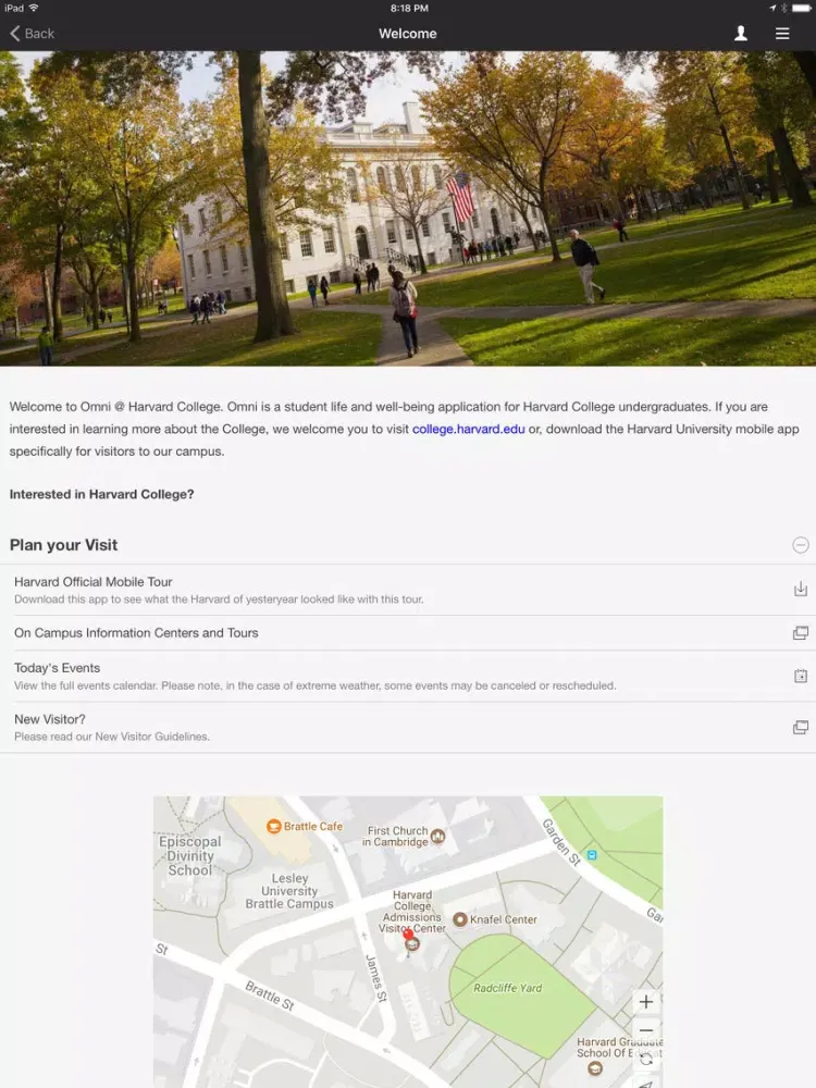 Harvard College Mobile iPad  स्क्रीनशॉट