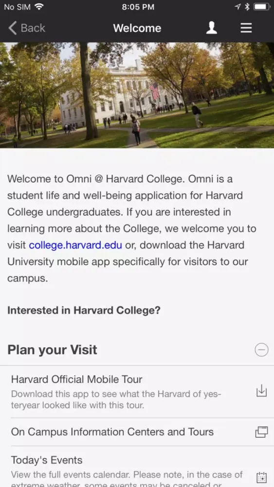 Harvard College Mobile स्क्रीनशॉट