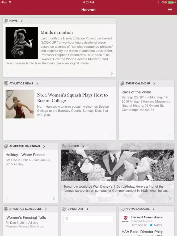 Harvard Mobile iPad  Screenshots