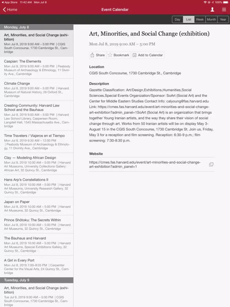 Harvard Mobile iPad  Screenshots
