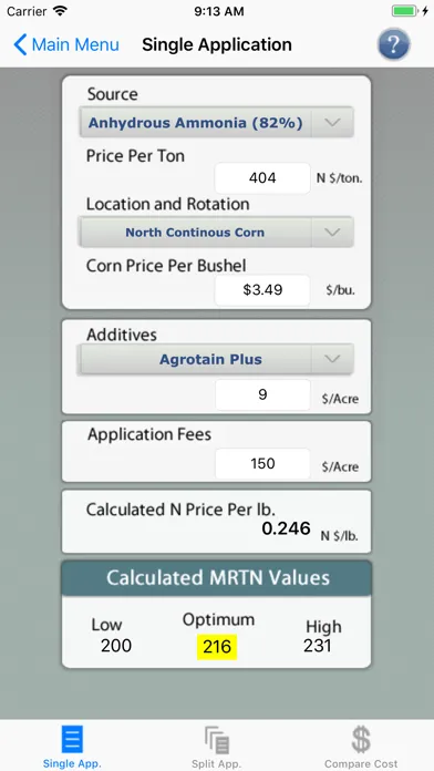 Zrzuty ekranu MRTN Rate Calculator