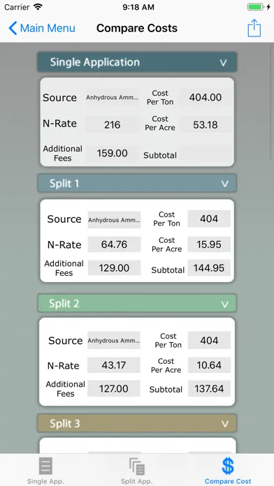 Zrzuty ekranu MRTN Rate Calculator