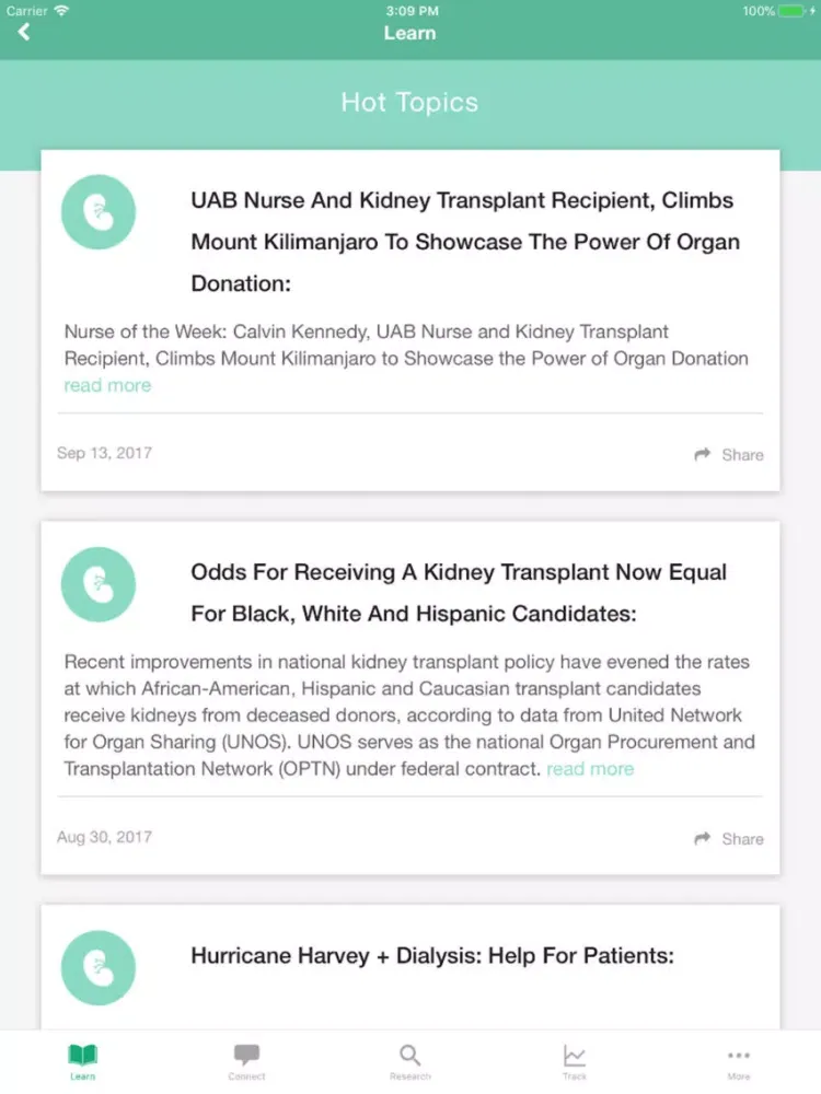 Capturas de tela do KidneySpace iPad 