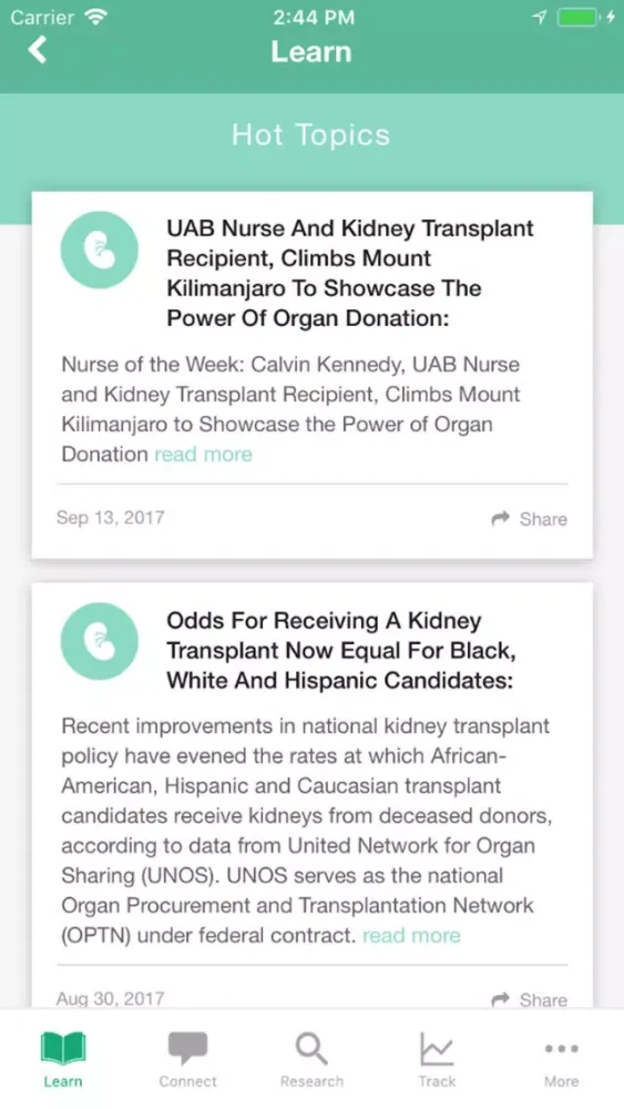 Capturas de tela do KidneySpace