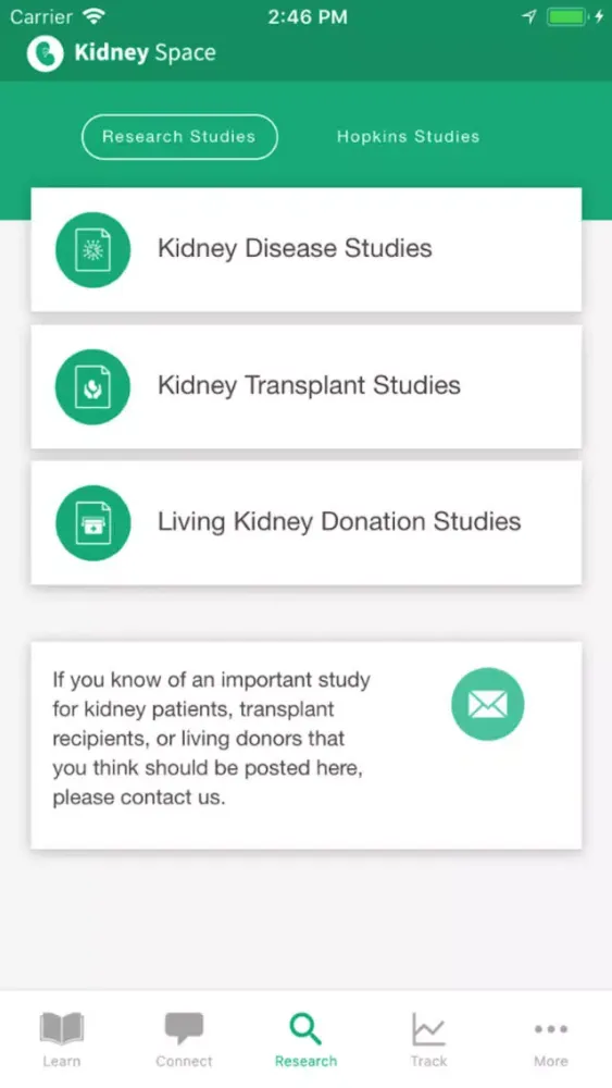 Capturas de tela do KidneySpace
