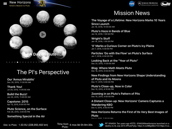 Capturas de pantalla de New Horizons: a NASA Voyage to Pluto iPad 