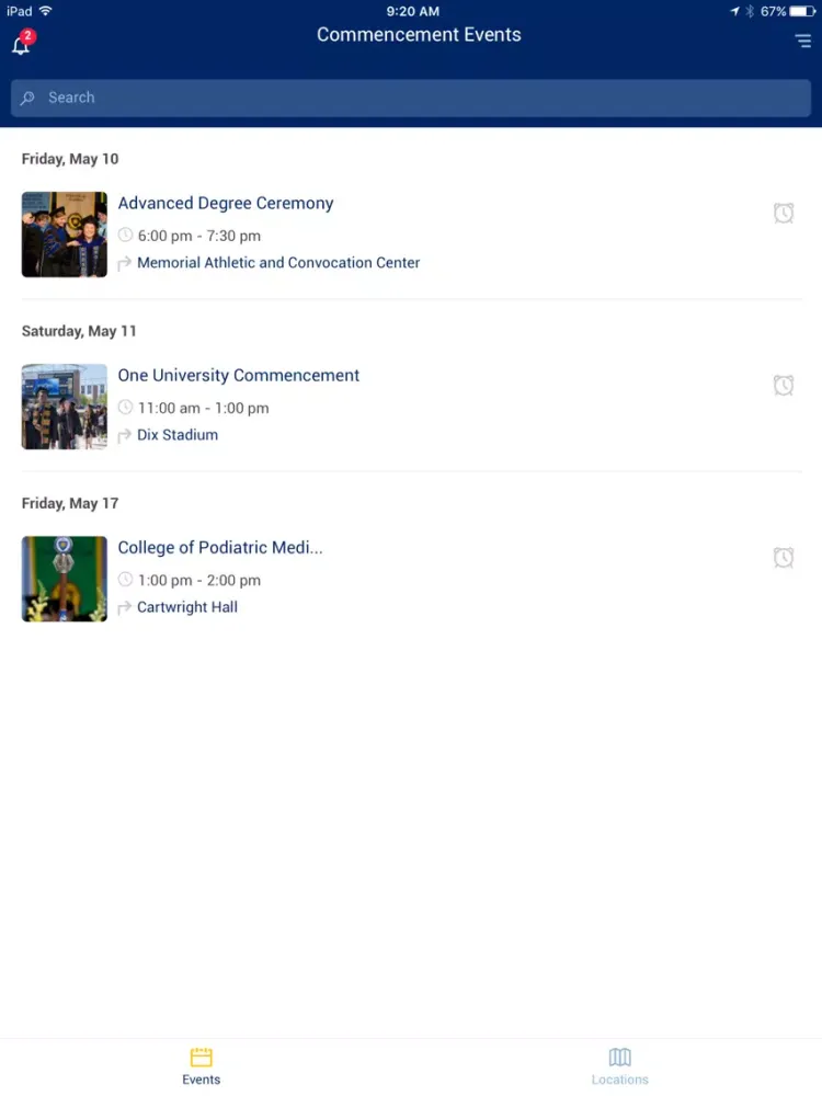 Tangkapan skrin KSU Commencement iPad 