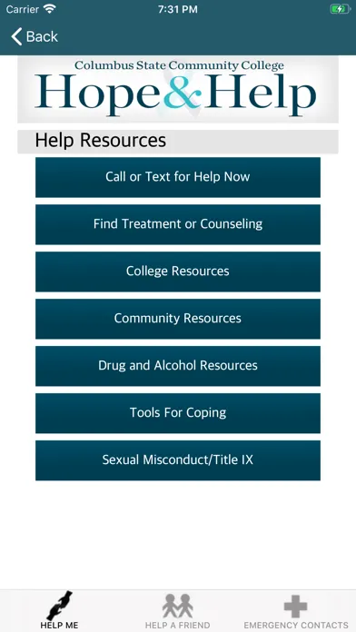 Columbus State Hope & Help Screenshots