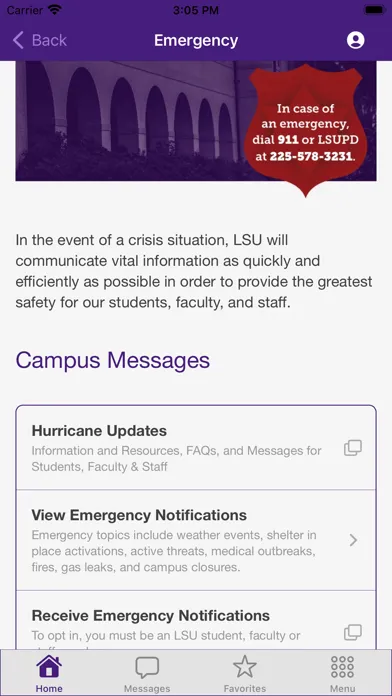 LSU Mobile Screenshots