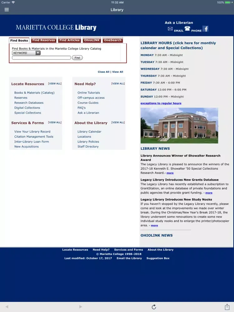 صور Marietta College App iPad 