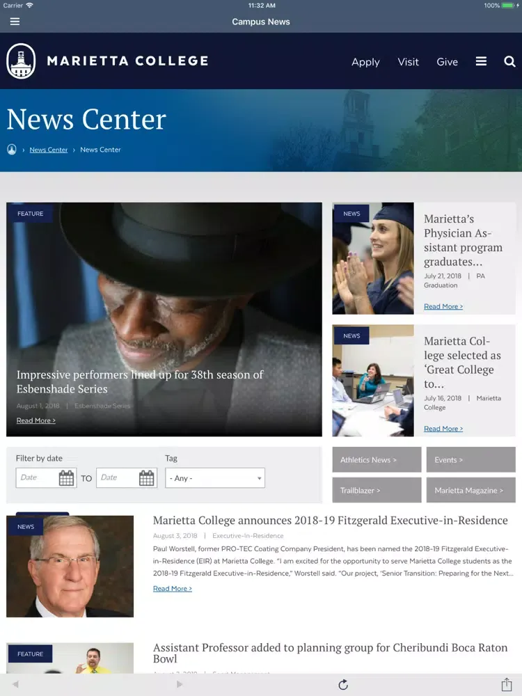 صور Marietta College App iPad 