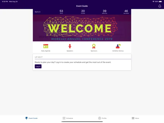 Ảnh chụp màn hình của MOREnet Events iPad 