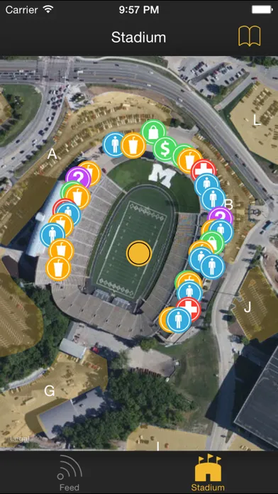 Capturas de tela do Mizzou Game Day
