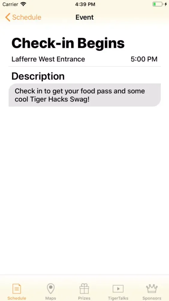 Capturas de tela do TigerHacks