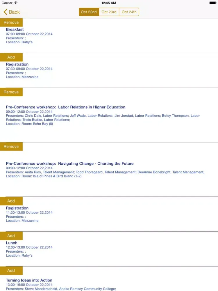 MnSCU ASA Conference 2014 iPad  スクリーンショット